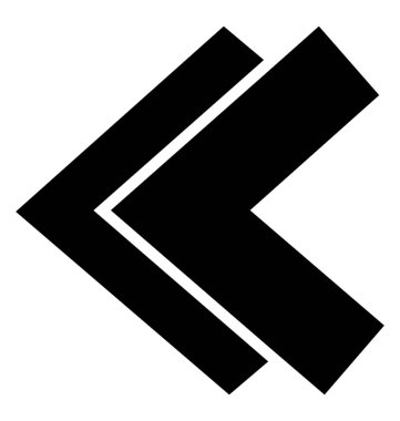 Geri sarma okları glif simgesi 