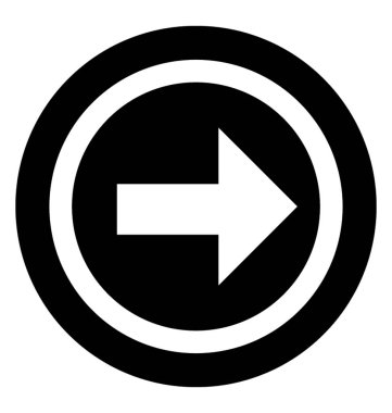 Sağ ok glif simgesi