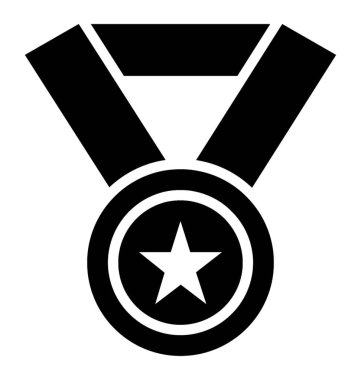 Yıldız madalya glif simgesi