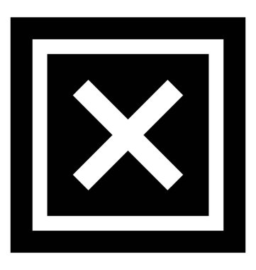 İşareti karakter simgesi çapraz