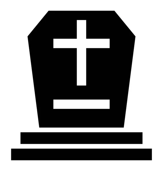 Christian Grave Vector Icon — Stock Vector