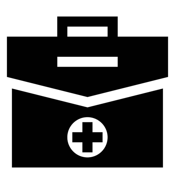 First Aid Box Solid Icon — Stock Vector