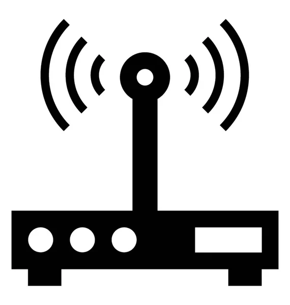 Wifi Router Glyph Vector Icon — Stock Vector