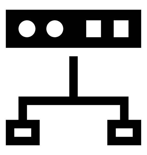 Computer Solide Netwerkpictogram — Stockvector