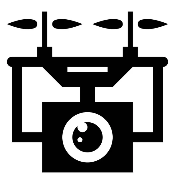 Drone Kamera Glif Simgesi — Stok Vektör