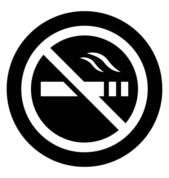 Stoppen Met Roken Glyph Pictogram — Stockvector