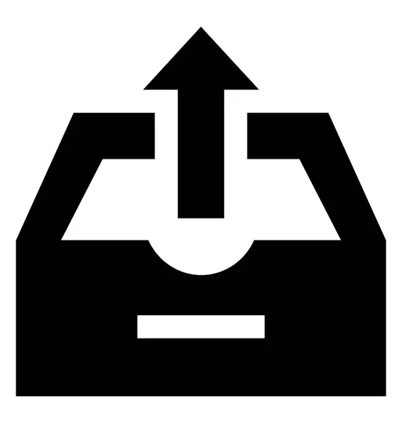 Daten Hochladen Glyphen Symbol — Stockvektor