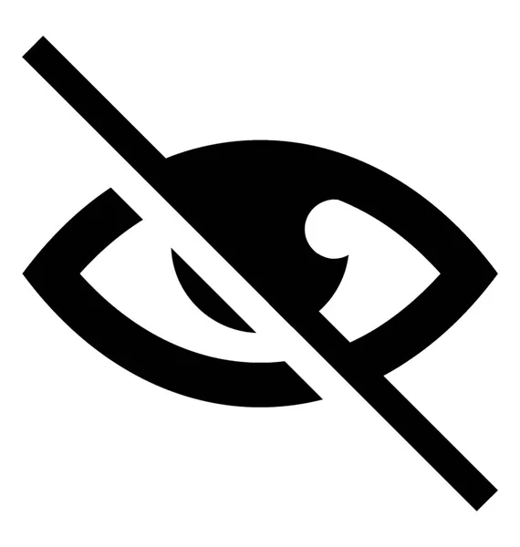 Skrzyżowane Oko Nie Widoczne Stałe Ikona Designu — Wektor stockowy
