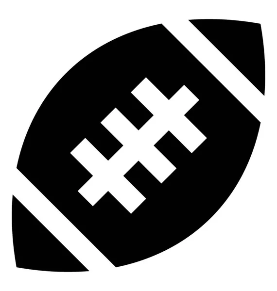 Rugby Bal Solide Pictogram — Stockvector