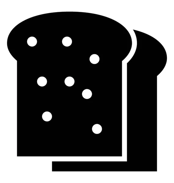 Ikona Bochníku Chlebového Glyfu — Stockový vektor
