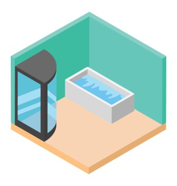 Lüks tuvalet izometrik simgesi tasarım 