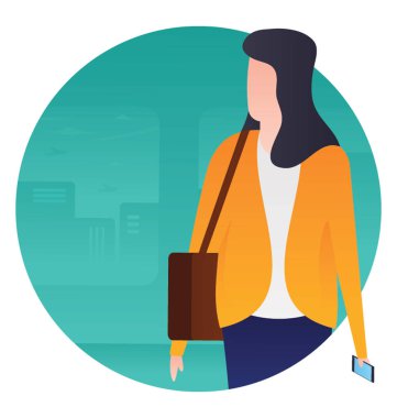 turist düz illüstrasyon simge