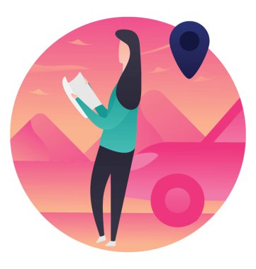 Yer düz illüstrasyon vektör bulma