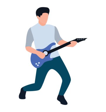 Düz karakter, gitar çalmak erkek
