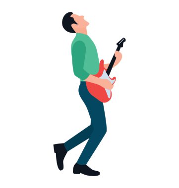 Düz karakter, gitar çalmak erkek
