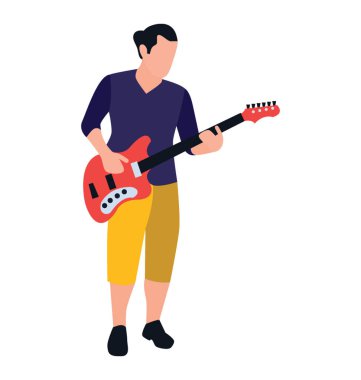 Düz karakter, gitar çalmak erkek