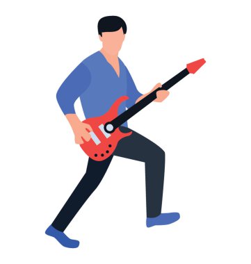 Düz karakter, gitar çalmak erkek