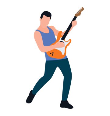 Gitar çalan düz karakteri