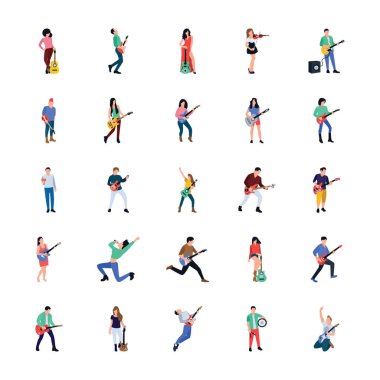 Şarkıcı ve müzisyen düz dizi karakterleri, bir ilginç ve şaşırtıcı paketi ve müzik yönü, program yön ve benzeri gibi ilgili projelerde kullanılabilir. Bu set, ihtiyacına göre ayarlanabilir.