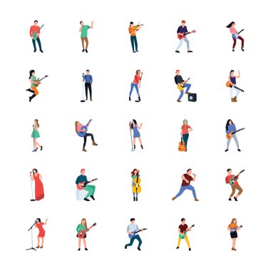 Şarkıcı ve müzisyen düz dizi karakterleri, bir ilginç ve şaşırtıcı paketi ve müzik yönü, program yön ve benzeri gibi ilgili projelerde kullanılabilir. Bu set, ihtiyacına göre ayarlanabilir.