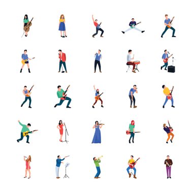 Şarkıcı ve müzisyen düz dizi karakterleri, bir ilginç ve şaşırtıcı paketi ve müzik yönü, program yön ve benzeri gibi ilgili projelerde kullanılabilir. Bu set, ihtiyacına göre ayarlanabilir.