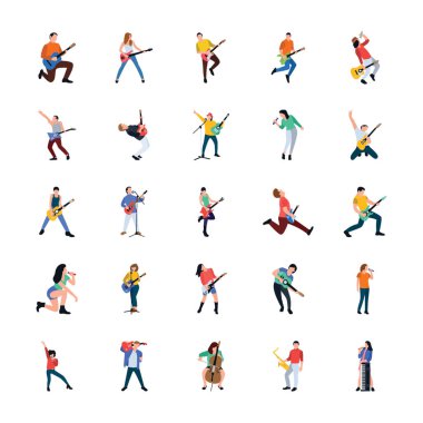 Şarkıcı ve müzisyen düz dizi karakterleri, bir ilginç ve şaşırtıcı paketi ve müzik yönü, program yön ve benzeri gibi ilgili projelerde kullanılabilir. Bu set, ihtiyacına göre ayarlanabilir.