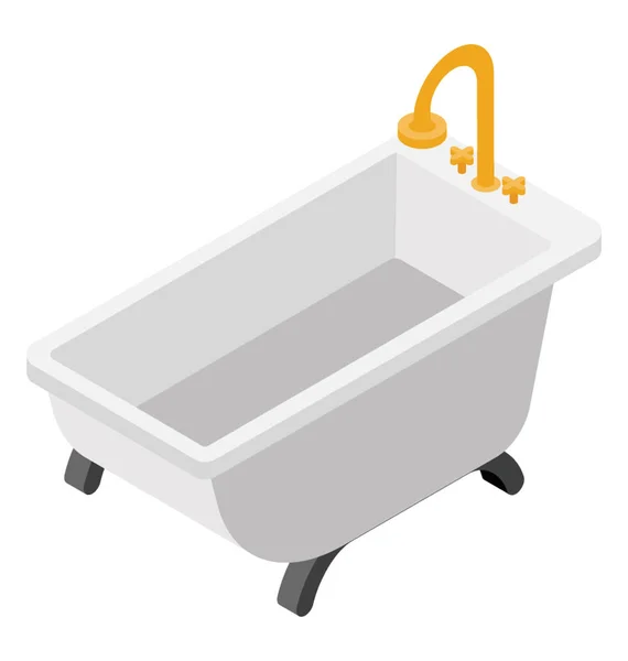 Bathtub Isometric Icon Design — Stock Vector