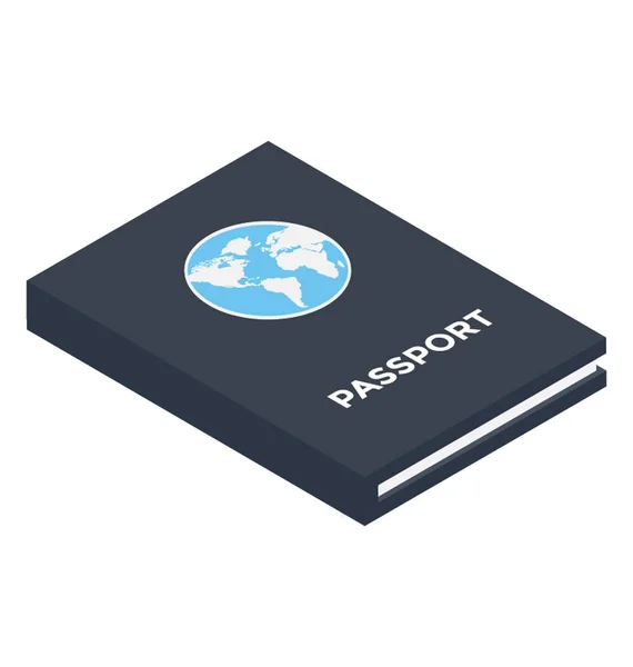 International Passport Isometric Icon Design — Stock Vector