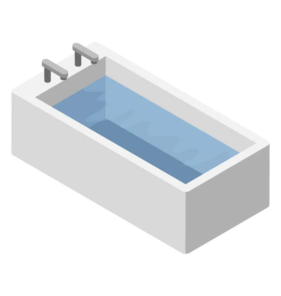 Bathtub Isometric Icon Design — Stock Vector