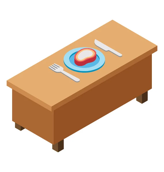 Ужин Изометрическом Дизайне Иконок — стоковый вектор
