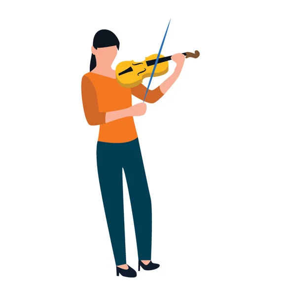 Flat Character Violinist — Stock Vector