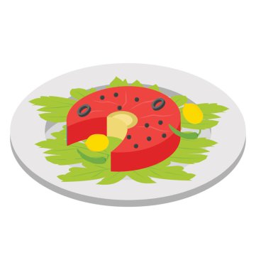 Balık fileto düz vektör simgesi.