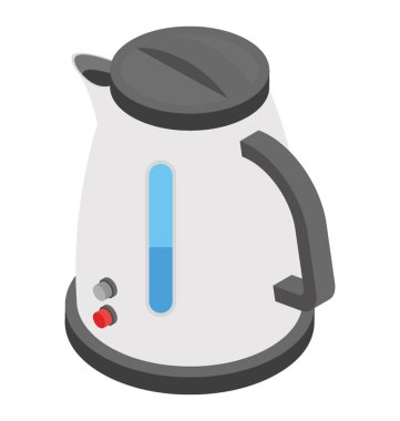 Elektrikli su ısıtıcısı düz vektör simgesi.