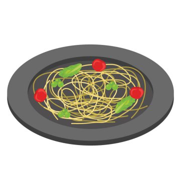 Erişte düz izometrik simgesi.