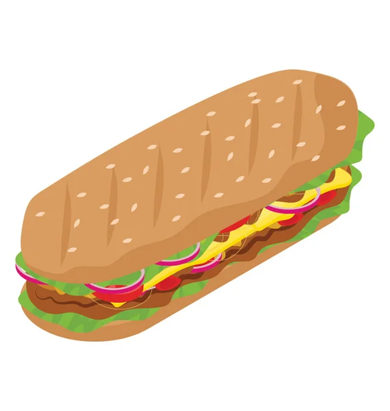 Icône Isométrique Hamburger — Image vectorielle