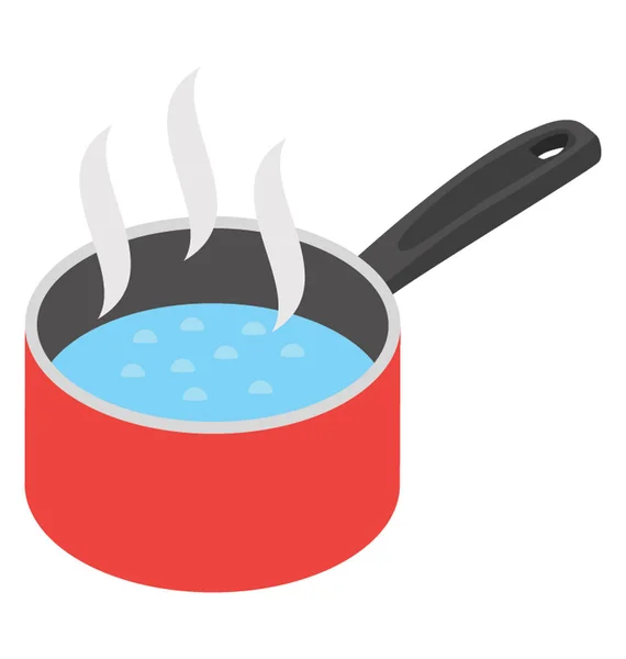 Flat Isometric Icon Boiling Water — Stock Vector