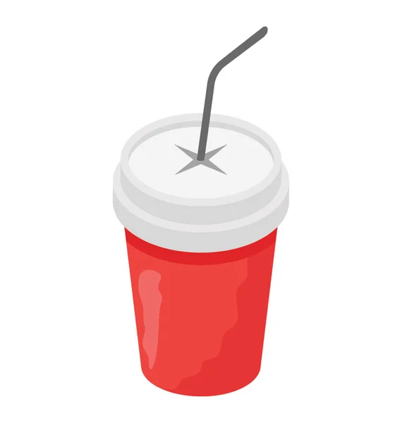 Flat Vector Icon Take Away Drink — Stock Vector