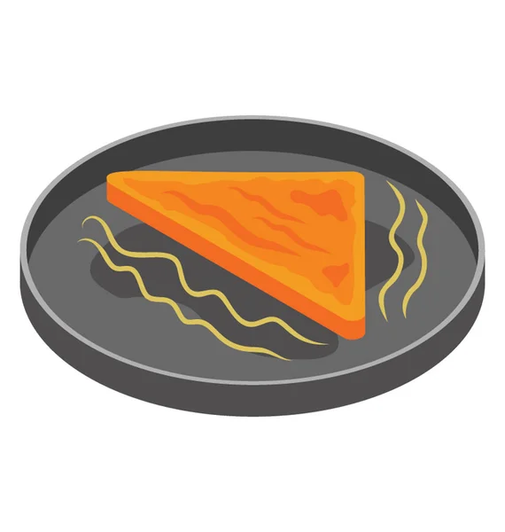 Icône Vectorielle Plate Sandwich Frit — Image vectorielle