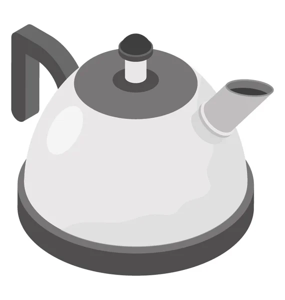 Flat Isometric Icon Teapot — Stock Vector