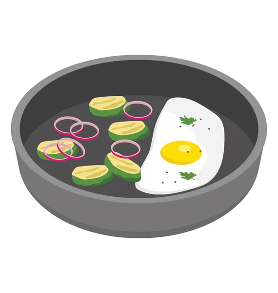 Icône Plate Conception Oeuf Frit Pour Petit Déjeuner — Image vectorielle