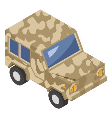Ordu jeep, izometrik simgesi