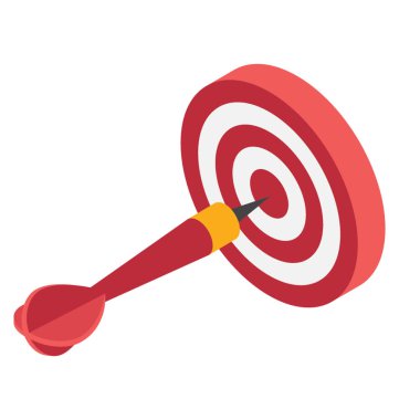 Hedef, izometrik vektör simgesi.