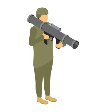 İzometrik vektör simge ağır silah