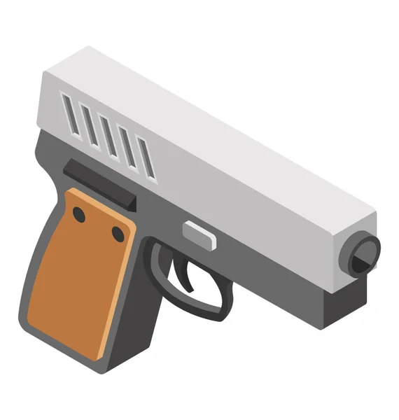 Isometrische Ikone Der Pistole — Stockvektor