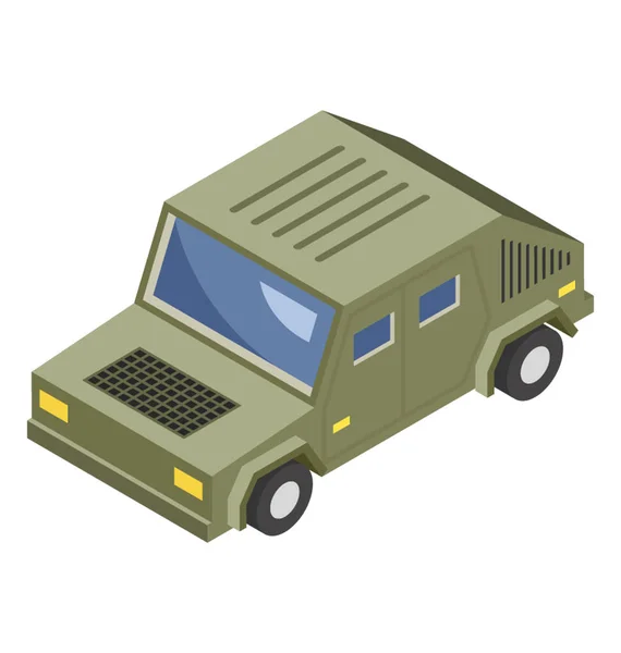 Jeep Del Ejército Ícono Isométrico — Vector de stock