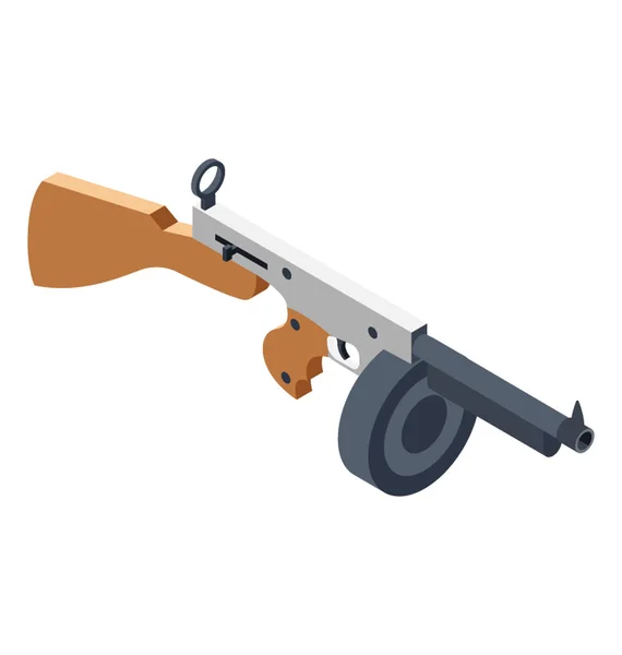 Isometric Icon Rifle — Stock Vector