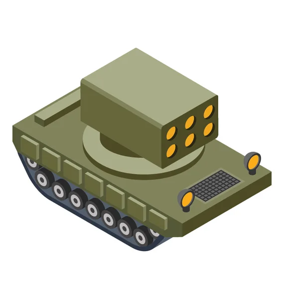 軍の戦車の等尺性のアイコン — ストックベクタ