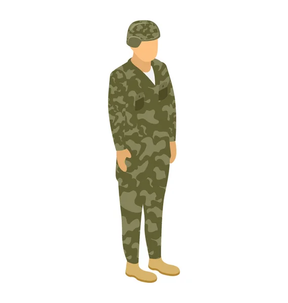 Soldat Isometrisches Vektorsymbol — Stockvektor