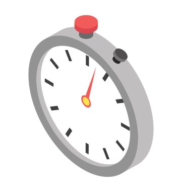 Kronometre izometrik vektör simgesi
