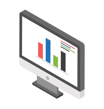 Online çubuk grafik analiz, online statik 3d simgesi